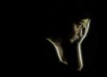 artistic portrait of sad woman